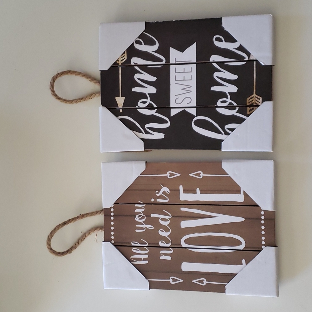 Farmhouse Rustic wood hanging wall art signs